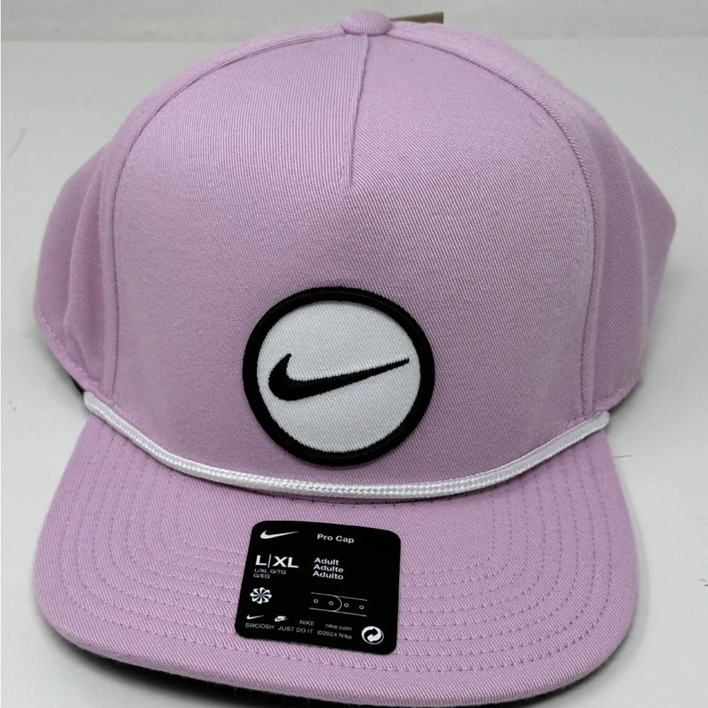 Nike Pro Structured Cap Hat Adult S/M L/XL Pink Snapback Adjustable Dri Fit Golf - Picture 3 of 6